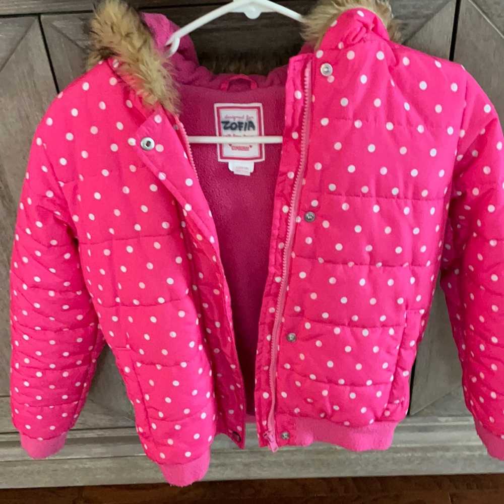 Gymboree size 10-12 hot pink with polka dots